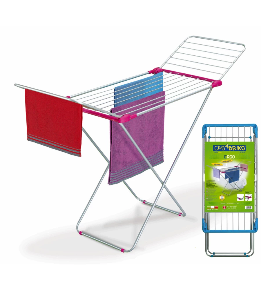 STENDIBIANCHERIA "ERGO" CON PINZETTE ANTISCIVOLO 176X55X111 CM